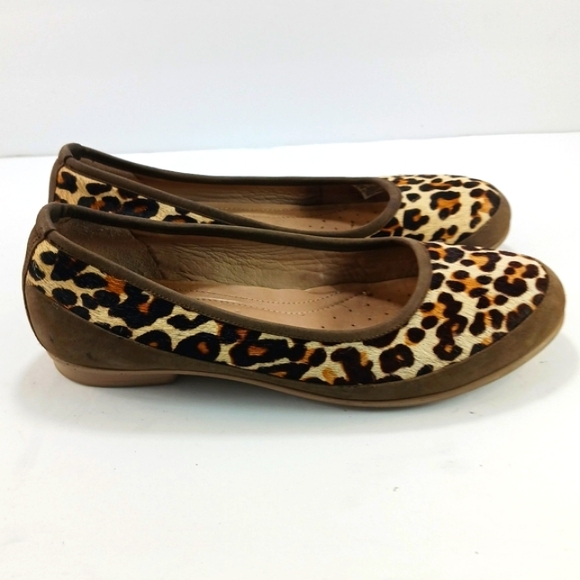 ECCO Leopard Print Ballet Flat Calf Hair Leather Insole Womans 5.5 - Picture 8 of 12